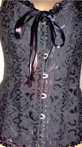 Picture of Black Satin Corset size 10 (L) with FREE matcing thong